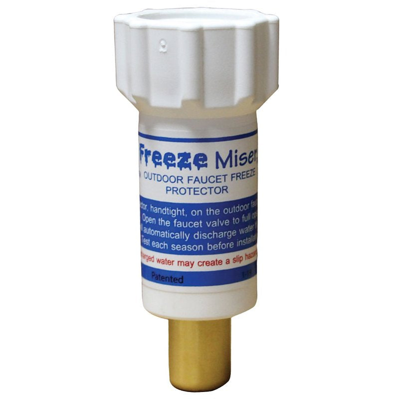 FREEZE MISER Freeze Miser 6000-01 Faucet Protector, Brass/Polypropylene/Stainless Steel, For: 3/4 in Pipe PLUMBING, HEATING & VENTILATION FREEZE MISER