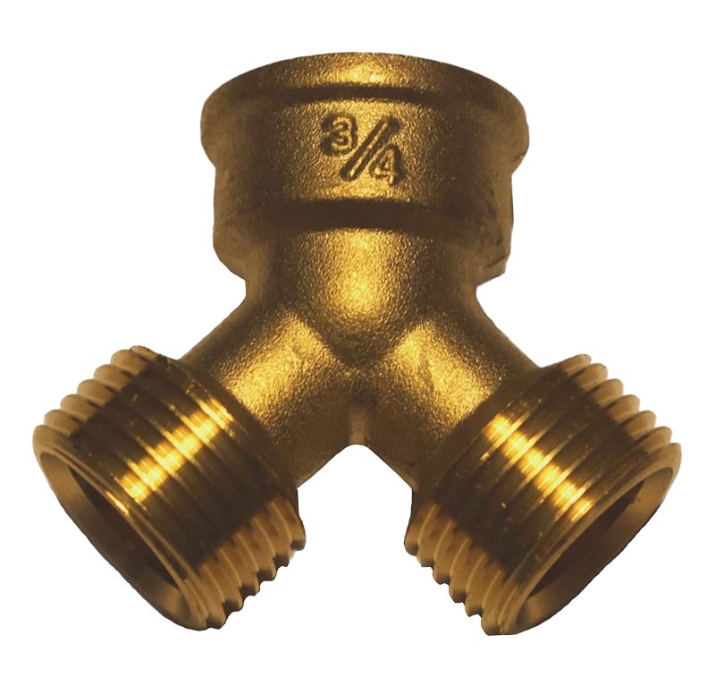 FREEZE MISER Freeze Miser 2499 2-Way Y-Connector without Shut-Off, 3/4 in, 300 psi Pressure, Brass