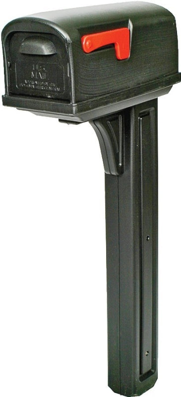 SOLAR GROUP Gibraltar Mailboxes Classic Series GCL10000B Mailbox Post Combo, 800 cu-in Mailbox, Plastic Mailbox, Plastic Post, Black HARDWARE & FARM SUPPLIES SOLAR GROUP