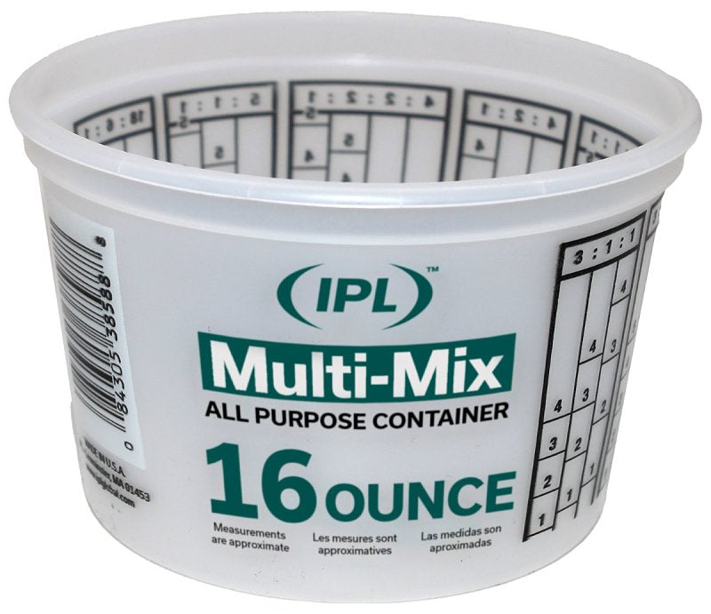 LEAKTITE-IPL PLASTICS ENCORE Plastics 300352 Mixing Container, 16 oz Capacity, Plastic