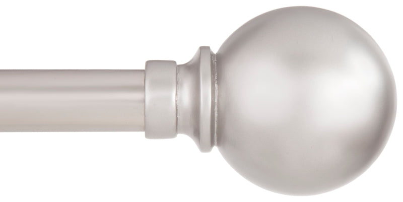 KENNEY Kenney KN80103 Curtain Rod, 3/4 in Dia, 66 to 120 in L, Metal, Brushed Nickel PAINT KENNEY