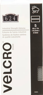 VELCRO BRAND VELCRO Brand 90800 Hook and Loop Fastener, 1 in W, 4 in L, Nylon, Titanium, Rubber Adhesive HARDWARE & FARM SUPPLIES VELCRO BRAND