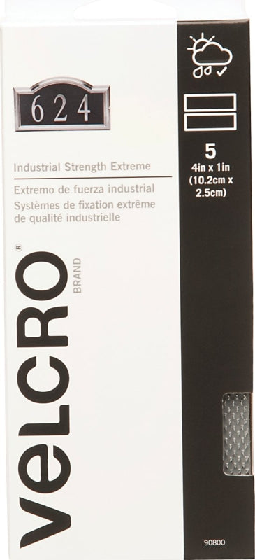 VELCRO BRAND VELCRO Brand 90800 Hook and Loop Fastener, 1 in W, 4 in L, Nylon, Titanium, Rubber Adhesive HARDWARE & FARM SUPPLIES VELCRO BRAND
