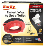KORKY Korky 6000BP Toilet Seal Kit, Foam/Rubber, Red, For: 3 in and 4 in Drain Pipes PLUMBING, HEATING & VENTILATION KORKY