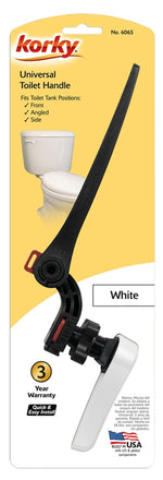 KORKY Korky 6065BP Toilet Flush Handle, Front, Neo-Angle, Side Mounting, 8 in L Flush Arm, Metal/Plastic