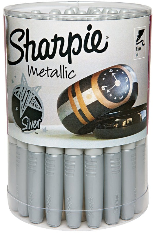 SHARPIE Sharpie 9597 Metallic Permanent Marker, Fine Lead/Tip, Silver Lead/Tip