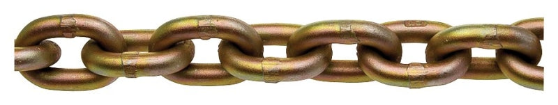 CAMPBELL CHAIN Campbell 0510626 Transport Chain, 3/8 in, 45 ft L, 6600 lb Working Load, 70 Grade, Carbon Steel, Chrome Yellow/Zinc