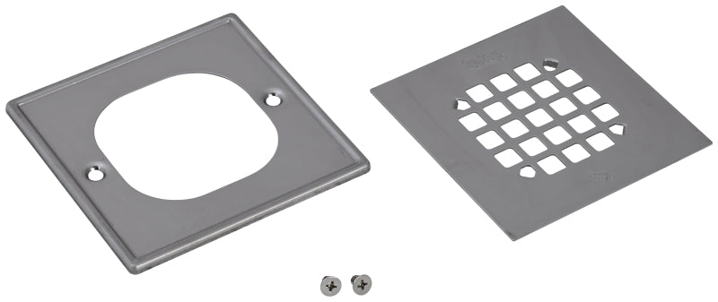 OATEY Oatey 130 Series 42336 Square Snap-Tite Strainer with Ring, Polished Stainless Steel