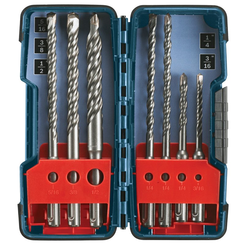 S-B POWER TOOL Bosch Bulldog HCK001 Rotary Hammer Bit Set, 7-Piece, Carbide TOOLS S-B POWER TOOL