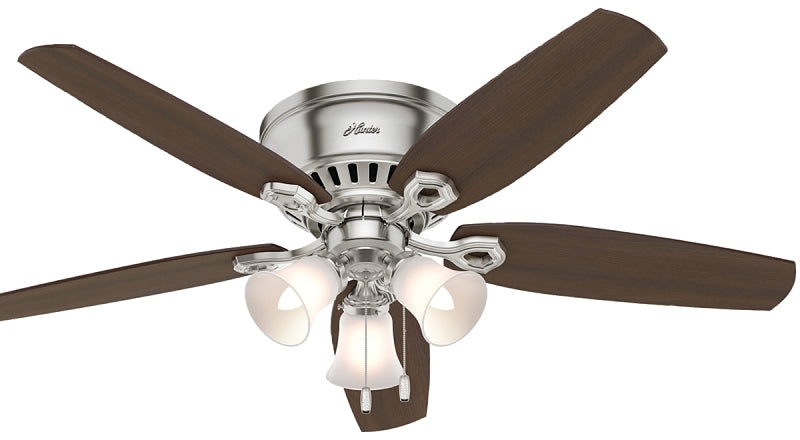 HUNTER Hunter 53328 Ceiling Fan, 5-Blade, Brazilian Cherry/Harvest Mahogany Blade, 52 in Sweep, 3-Speed, With Lights: Yes