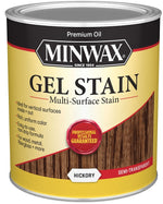 MINWAX Minwax 66100 Gel Stain, Solvent Base, Hickory, Liquid, 1 qt PAINT MINWAX