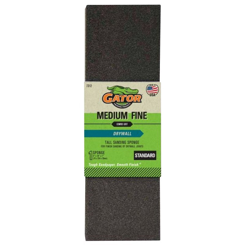 GATOR Gator 7312 Sanding Sponge, 10 in L, 3 in W, Fine, Medium, Aluminum Oxide Abrasive
