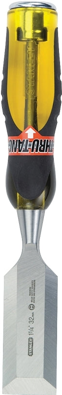 STANLEY TOOLS STANLEY Fatmax Thru-Tang 16-979 Chisel, 1-1/4 in Tip, 9 in OAL, Chrome Carbon Alloy Steel Blade, Ergonomic Handle TOOLS STANLEY TOOLS