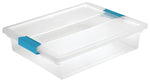 STERILITE Sterilite 19638606 Clip Box, Plastic, Blue Aquarium/Clear, 14 in L, 11 in W, 3-1/4 in H