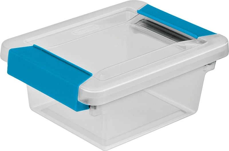 STERILITE Sterilite 19698606 Clip Box, Plastic, Blue Aquarium/Clear, 6-5/8 in L, 5 in W, 2-3/4 in H