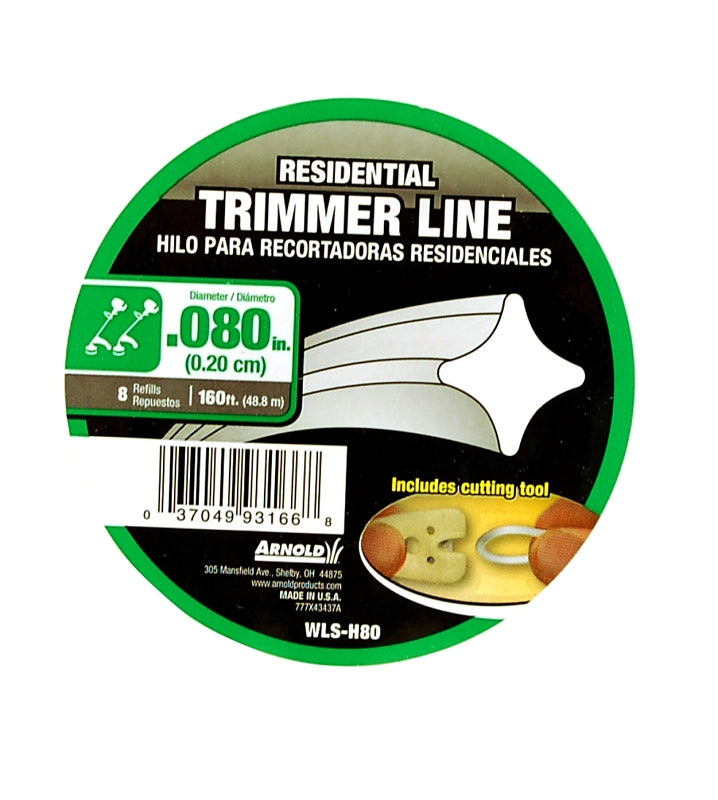 ARNOLD Arnold WLS-H80 Trimmer Line, 0.08 in Dia, 160 ft L, Nylon