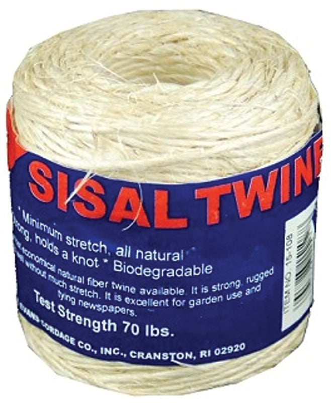 TW EVANS CORDAGE T.W. Evans Cordage 15-209 2-Ply Twine, 300 ft L, Sisal, Natural HARDWARE & FARM SUPPLIES TW EVANS CORDAGE