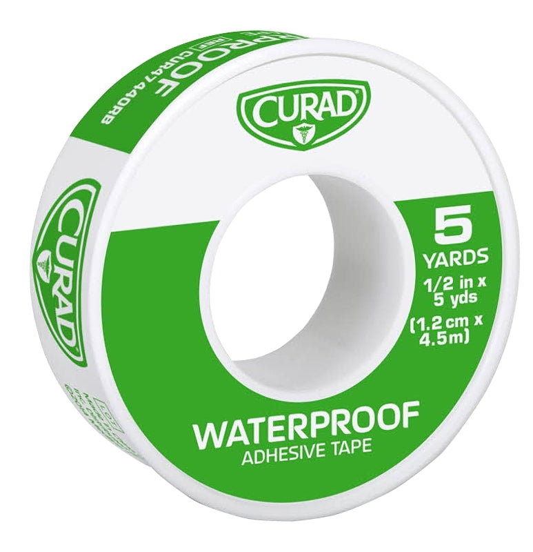 CURAD Curad CUR47440 Adhesive Tape, 1/2 in W, 5 yd L, Cotton/Polyethylene Bandage, Heat-Activated Adhesive