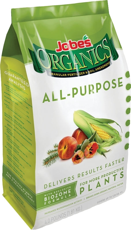 LAWN & GARDEN LLC Jobes 09526 All-Purpose Organic Plant Food, 4 lb, Granular, 4-4-4 N-P-K Ratio