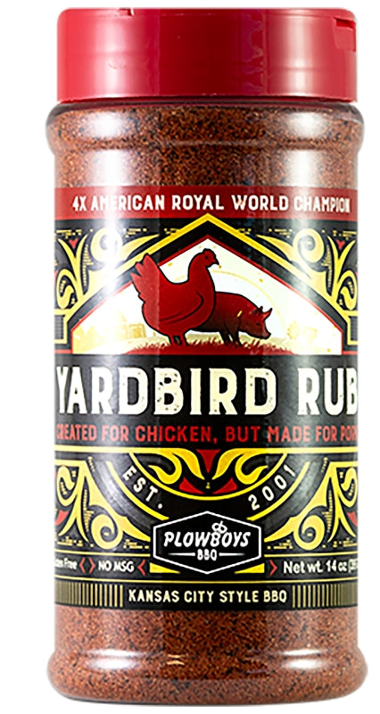 PLOWBOYS BARBEQUE Plowboys Barbeque PF02008 Yard Bird BBQ Rub, Heat, Sweet, 16 oz Jar