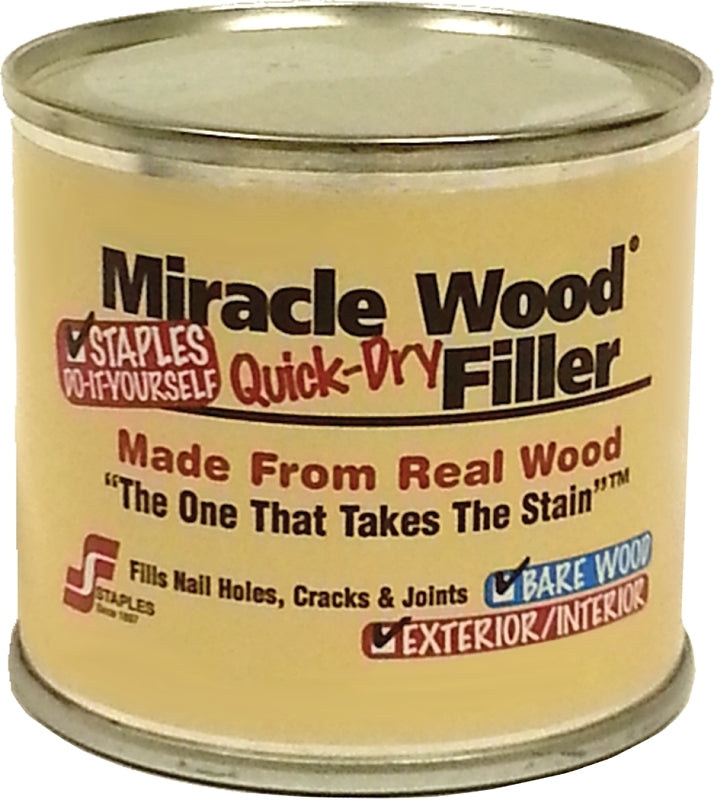 STAPLES Staples Miracle Wood 901 Wood Filler, Putty, Strong Solvent, Natural, 0.25 lb