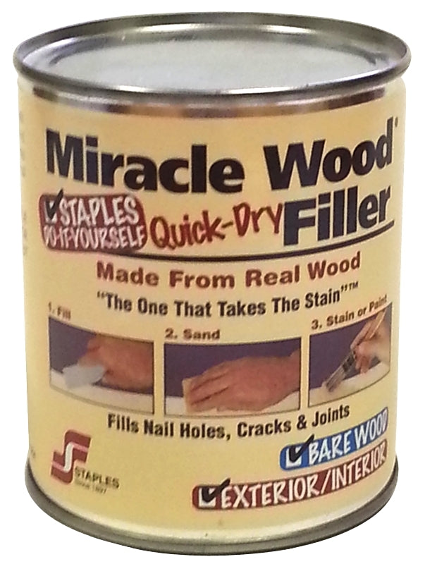 STAPLES Staples Miracle Wood 903 Wood Filler, Putty, Strong Solvent, Natural, 1 lb