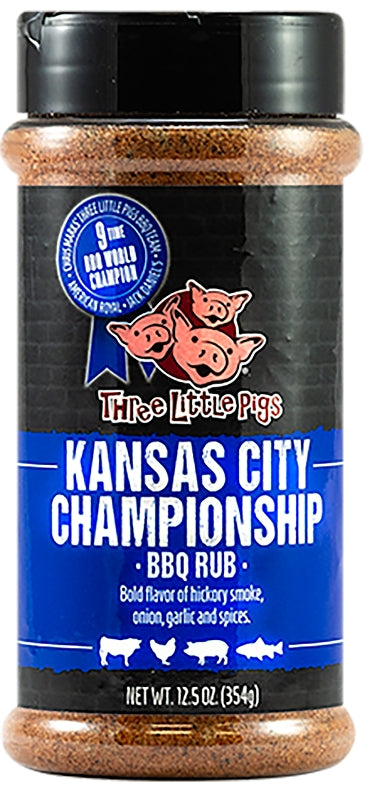 THREE LITTLE PIGS Three Little Pigs OW85171 BBQ Rub, Hickory Smoked, 12.5 oz Bottle