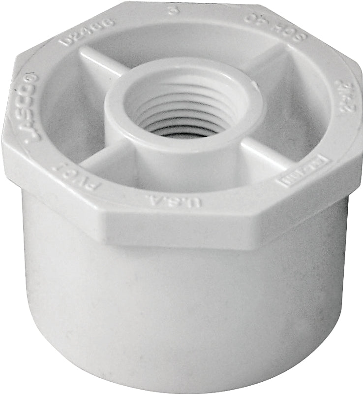 IPEX IPEX 435733 Reducing Bushing, 2 x 1/2 in, Spigot x FPT, White, SCH 40 Schedule, 150 psi Pressure LAWN & GARDEN IPEX