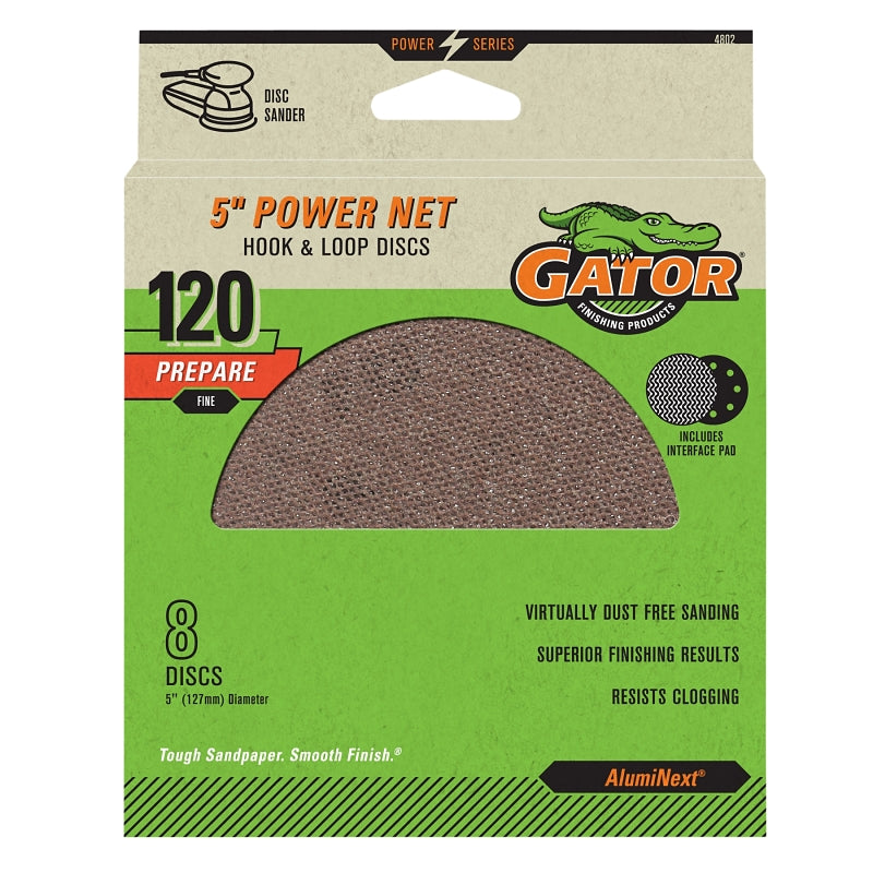 GATOR Gator 4802 Power Net Disc, 5 in Dia, 120 Grit, Fine TOOLS GATOR
