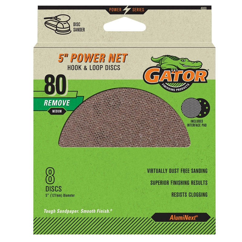 GATOR Gator 4800 Power Net Disc, 5 in Dia, 80 Grit, Medium TOOLS GATOR