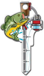 LUCKY LINE Lucky Line Key Shapes Series B117S Key Blank, Fishing Pole, Brass, Enamel-Coated, For: Schlage Locks HARDWARE & FARM SUPPLIES LUCKY LINE