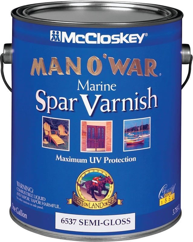MCCLOSKEY McCloskey 080.0006537.007 Spar Varnish, 450 to 550 sq-ft/gal Coverage Area, Semi-Gloss, Liquid, 1 gal