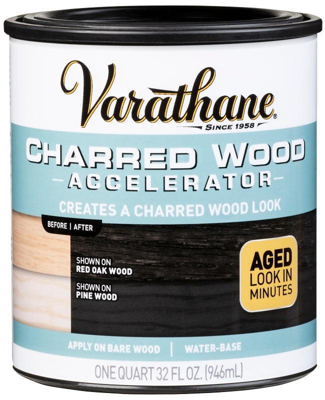 VARATHANE Varathane 347105 Charred Accelerator, Charred, Black, Liquid, 1 qt PAINT VARATHANE