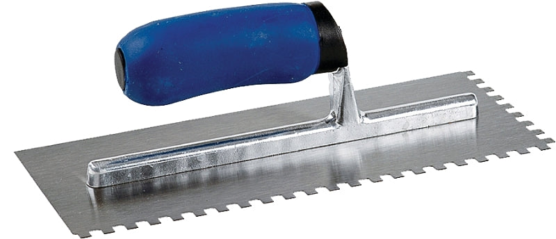 M-D BUILDING PRODUCTS I M-D 49112 Tile Installation Trowel, 1/4 in W x 3/8 in D Notch, 11 in L, 4-1/2 in W, Square Notch, Comfort-Grip Handle TOOLS M-D BUILDING PRODUCTS I