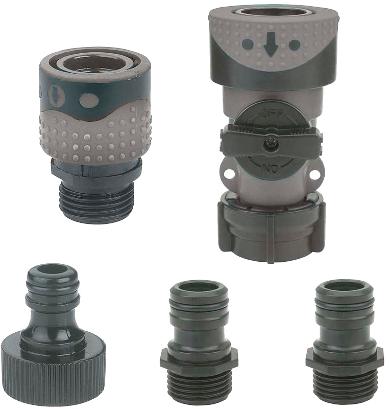 GILMOUR MFG Gilmour 829404-1002 Quick-Connector Set, Threaded, Polymer