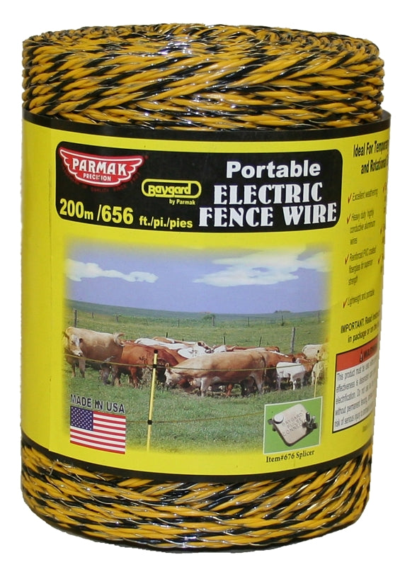 PARKER MCCRORY MFG. Parmak 121 Electric Fence Wire, 3-Conductor, Aluminum Conductor, Yellow/Black, 656 ft L HARDWARE & FARM SUPPLIES PARKER MCCRORY MFG.