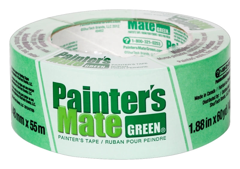 PAINTER'S MATE Painter's Mate 667016 Painter's Tape, 60 yd L, 1.88 in W, Rubber Backing, Green PAINT PAINTER'S MATE