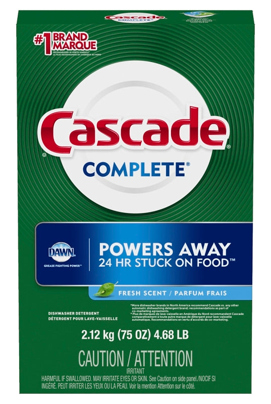 CASCADE Cascade 33836 Dishwasher Detergent, 75 oz, Powder, Scented, White