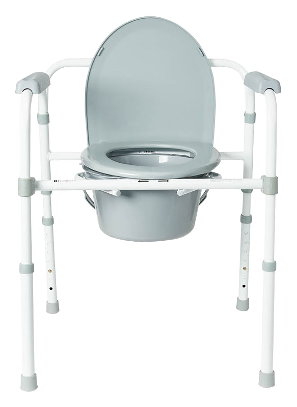 MEDLINE Medline G1-200RX1 3-in-1 Bedside Folding Commode, 14-1/2 in W Seat, White