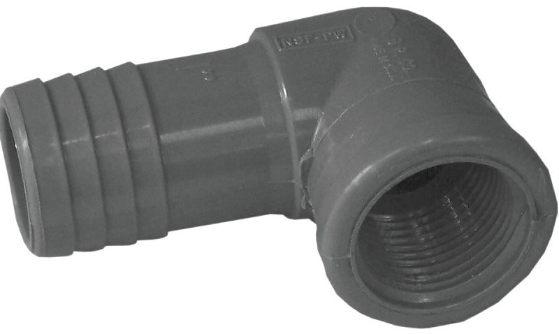 BOSHART INDUSTRIES Boshart UPVCFRE-1007 Combination and Reducing Pipe Elbow, 1 x 3/4 in, Insert x FPT, 90 deg Angle, PVC, Black PLUMBING, HEATING & VENTILATION BOSHART INDUSTRIES