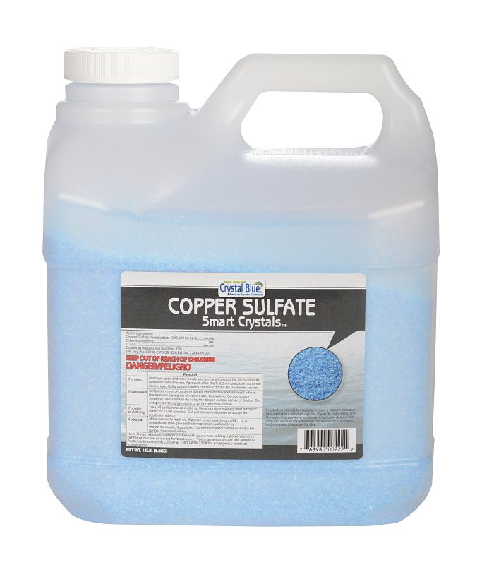 SANCO INDUSTRIES Crystal Blue 222 Copper Sulfate Algaecide, Solid, Spray Application, 15 lb Package