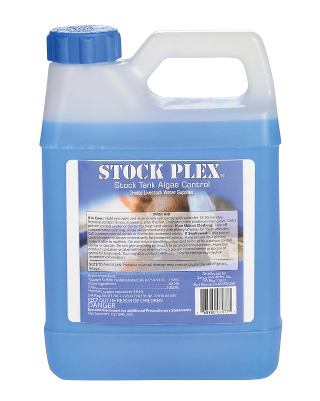 STOCK PLEX Sanco Stock Plex 07077 Stock Tank Algae Control, Liquid, 1 qt