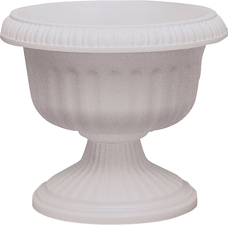 SOUTHERN PATIO Southern Patio UR1212WH Urn Planter, 10-1/2 in H, 11.88 in W, 11.88 in D, Plastic, White LAWN & GARDEN SOUTHERN PATIO