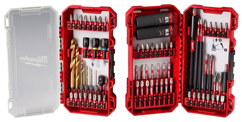 MILWAUKEE Milwaukee SHOCKWAVE Impact Duty Series 48-32-4098 Drill-Drive and Fasten Set, 75-Piece, All-Purpose, Alloy Steel