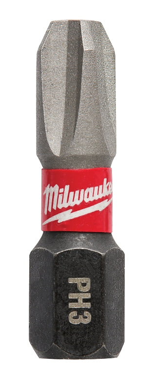 MILWAUKEE Milwaukee Shockwave Impact Duty 48-32-4113 Insert Bit, #3 Drive, Phillips Drive, 1/4 in Shank, Hex Shank, 1 in L