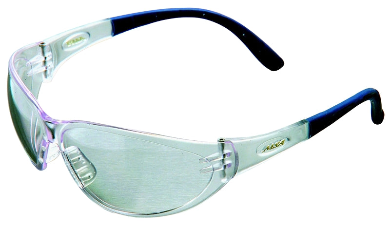 BOSS MFG Safety Works 10041748 Contoured Safety Glasses, Anti-Fog, Anti-Scratch Lens, Rimless Frame