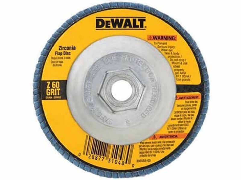 DEWALT DEWALT DW8312 Flap Disc, 4-1/2 in Dia, 5/8-11 Arbor, Coated, 60 Grit, Medium, Zirconium Oxide Abrasive TOOLS DEWALT