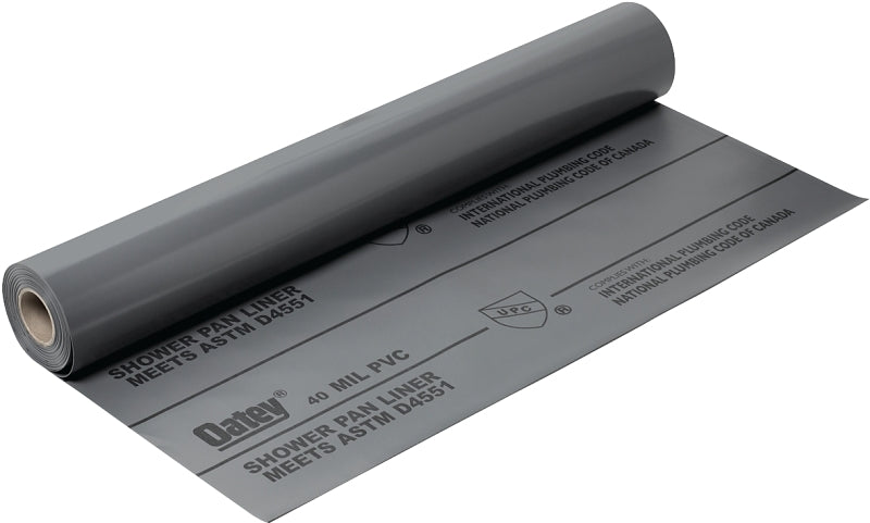 OATEY Oatey 41594 Shower Pan Liner, 40 ft L, 5 ft W, PVC, Gray