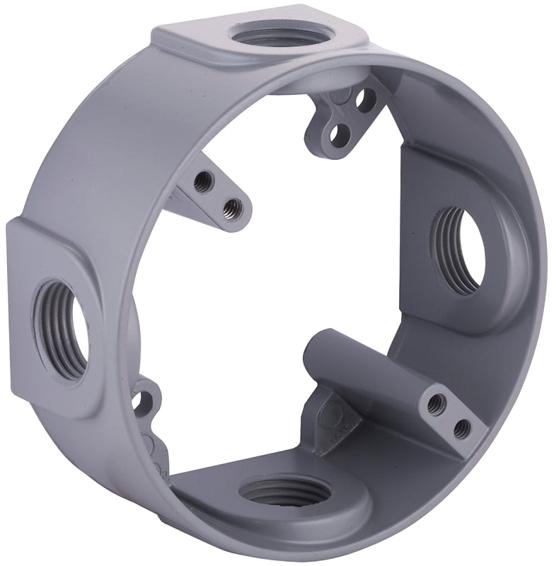 HUBBELL Hubbell 5363-0 Extension Adapter, 4 in L, 4 in W, 4-Knockout, Aluminum, Gray, Powder-Coated