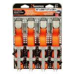 KEEPER Keeper 05105 Tie-Down, 1 in W, 10 ft L, Polyester, Orange, 300 lb, S-Hook End Fitting AUTOMOTIVE KEEPER